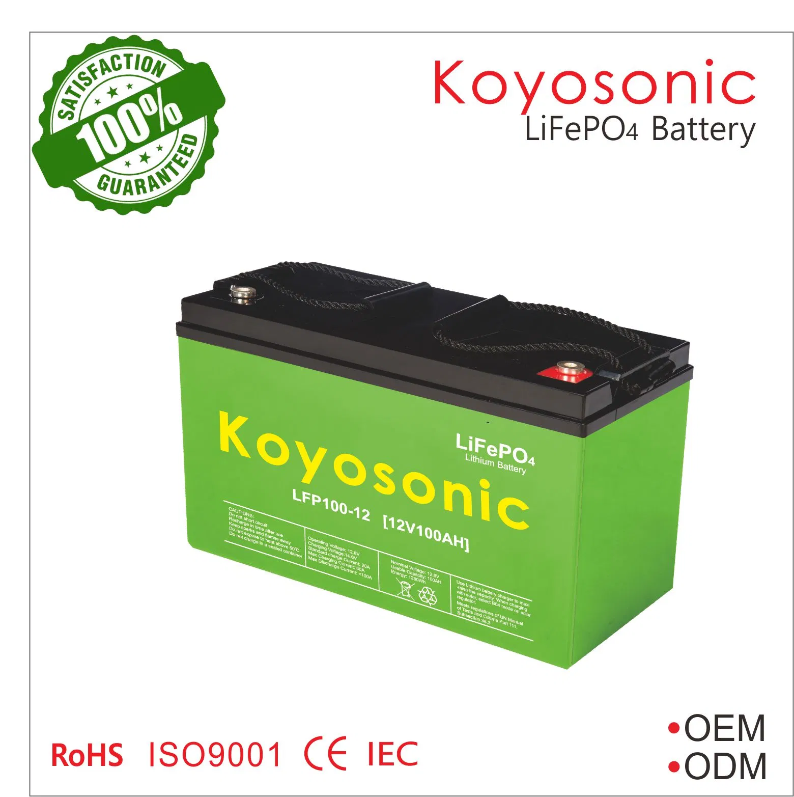 24V/25.6V 120ah 200ah Batería de Ciclo Profundo LiFePO4 de Litio con BMS para Almacenamiento de Energía Solar