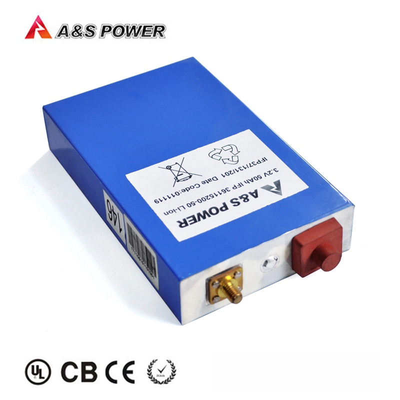 Fábrica OEM 3.2V 50ah Baterías de Hierro Litio Prismáticas LiFePO4 Celda de Batería para Herramientas de Perforación Eléctrica