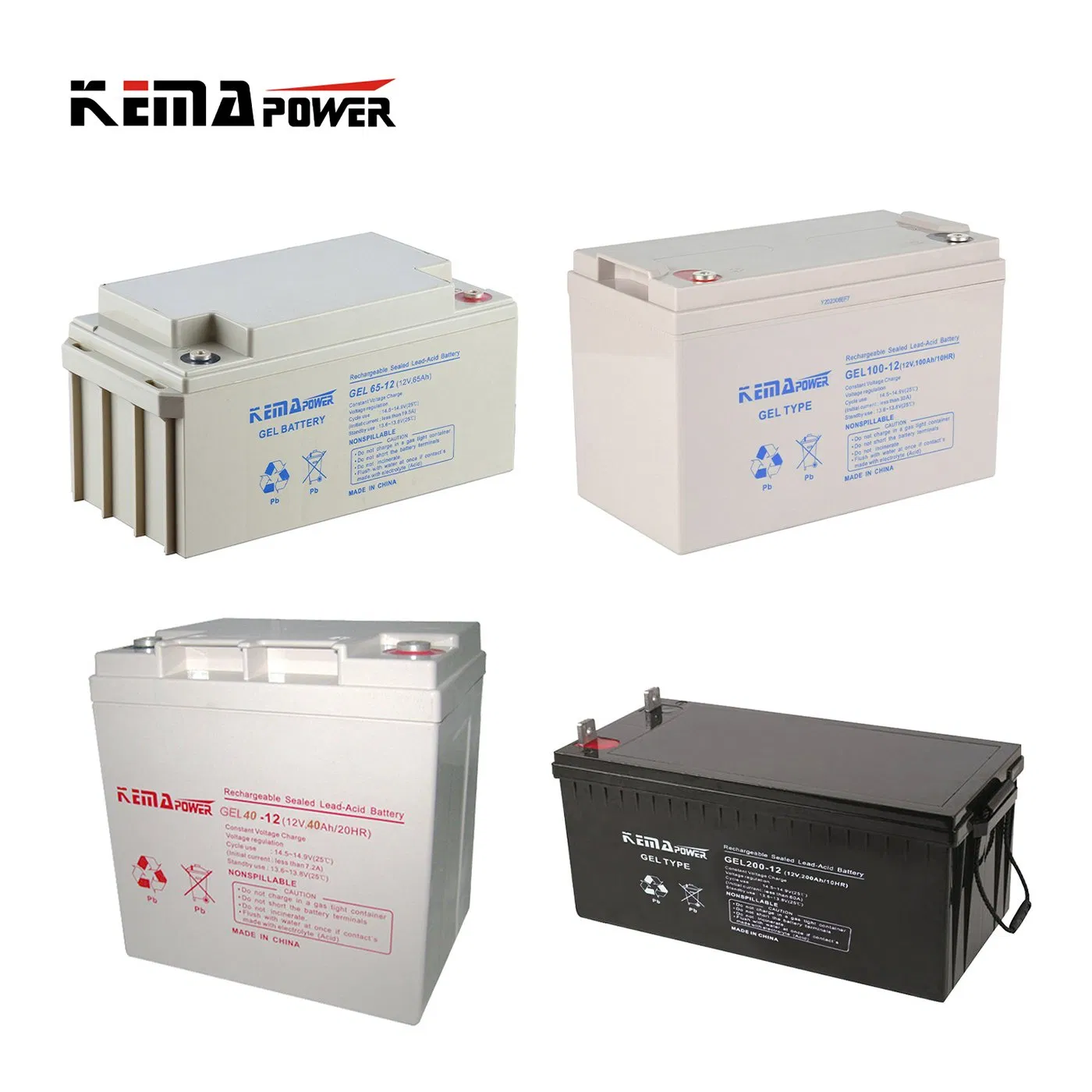 24ah a 200ah 250ah 100ah 150ah Ciclo Profundo Recargable Libre de Mantenimiento 12VDC Almacenamiento de Energía Batería Solar de Gel AGM