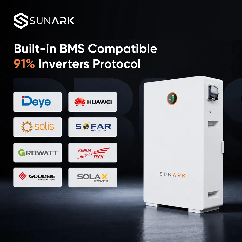 Batería de Ion de Sodio Residencial Sunark 48V 160ah 7.68kwh Batería de Montaje en Pared Solar para Independencia Energética