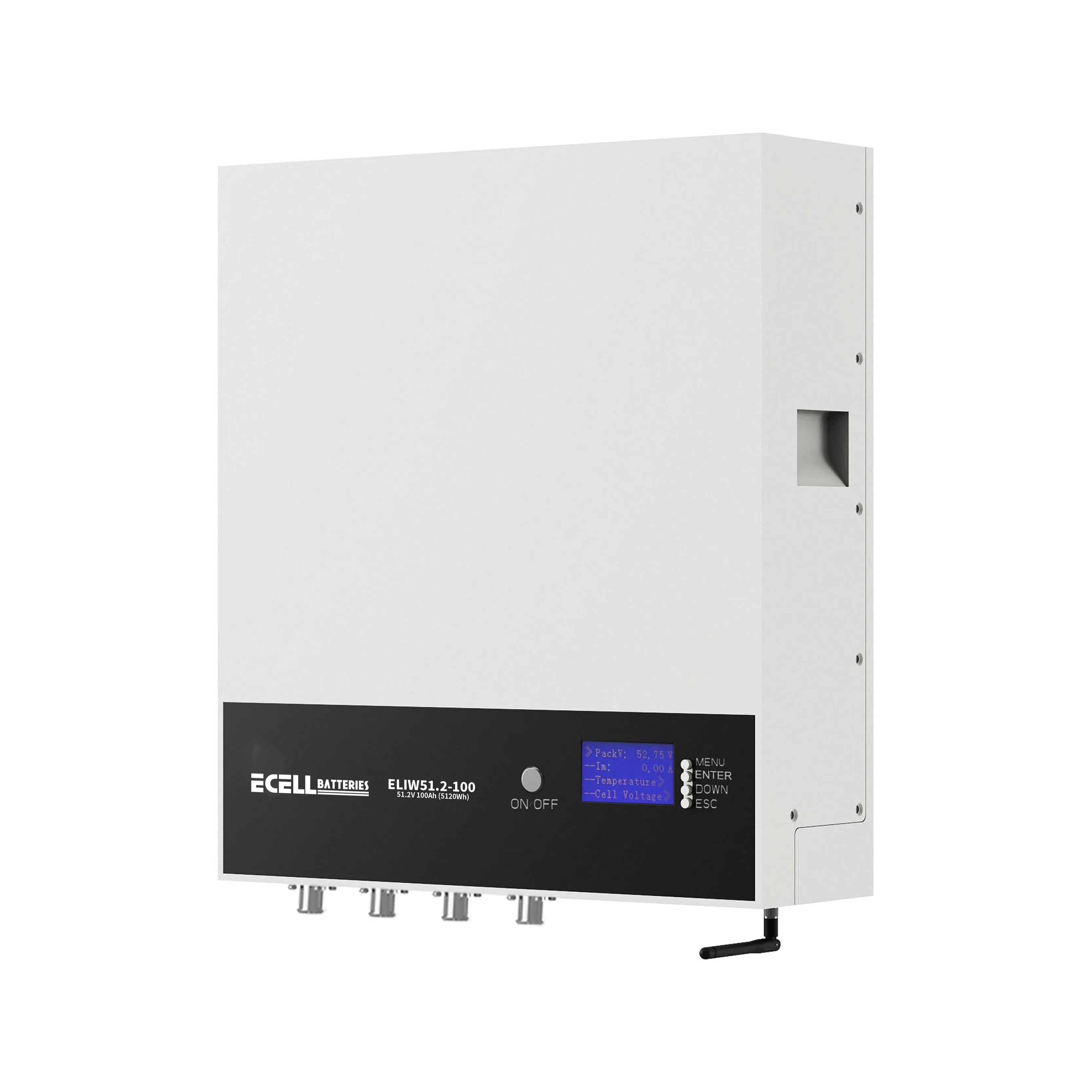 Baterías Ecell de fábrica en China 12V 24V 12.8V 25.6V 48V 51.2V 100ah 5kwh 200ah de litio LiFePO4 batería montada en la pared 10kwh 150ah para uso residencial de energía solar Bess