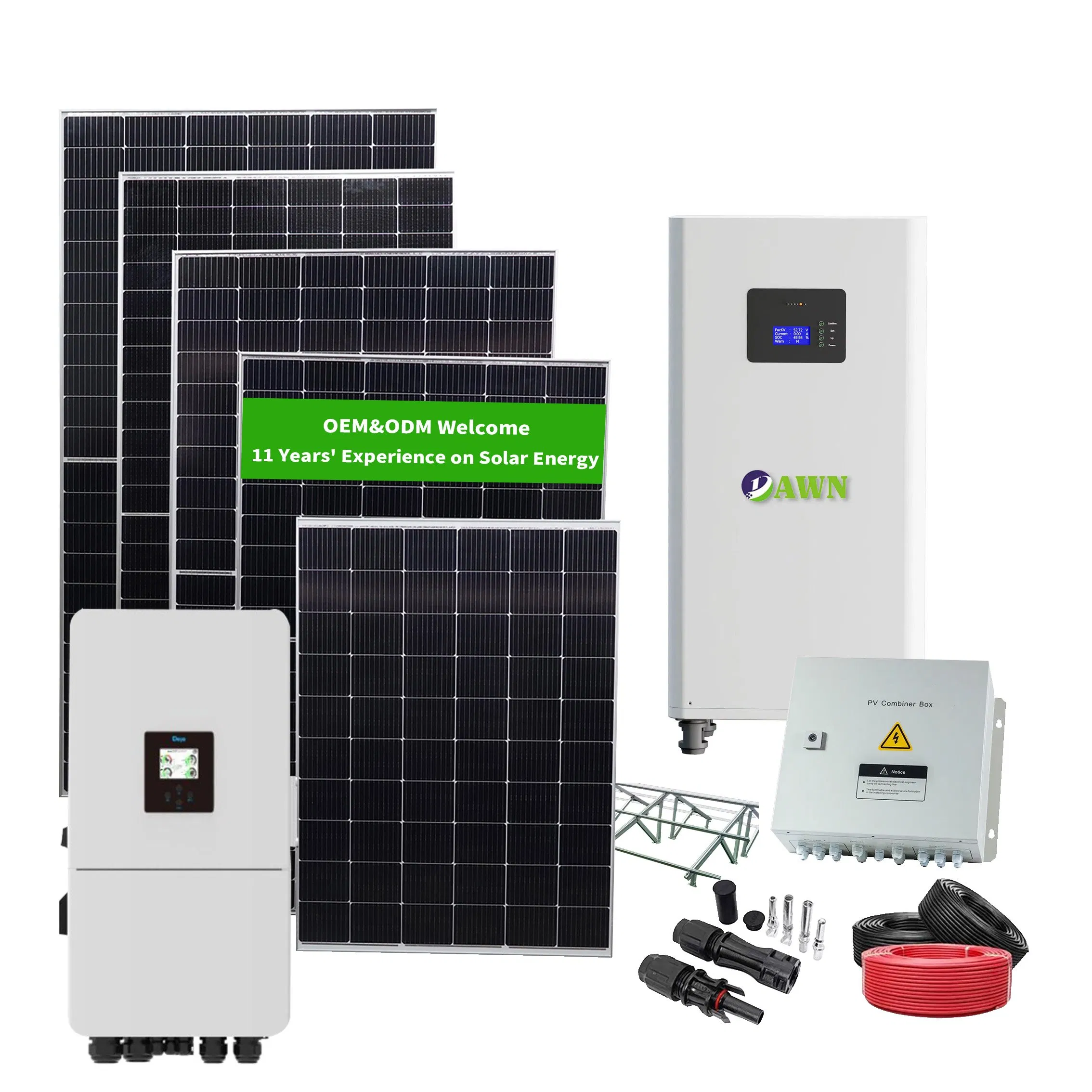 Almacenamiento de Batería para Hogar de Alto Rendimiento 5kw 6kw 8kw 10kw 12kw 15kw Kit Solar Completo