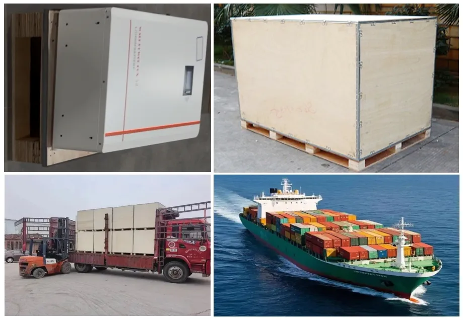 Proceso de embalaje y envío en caja de madera