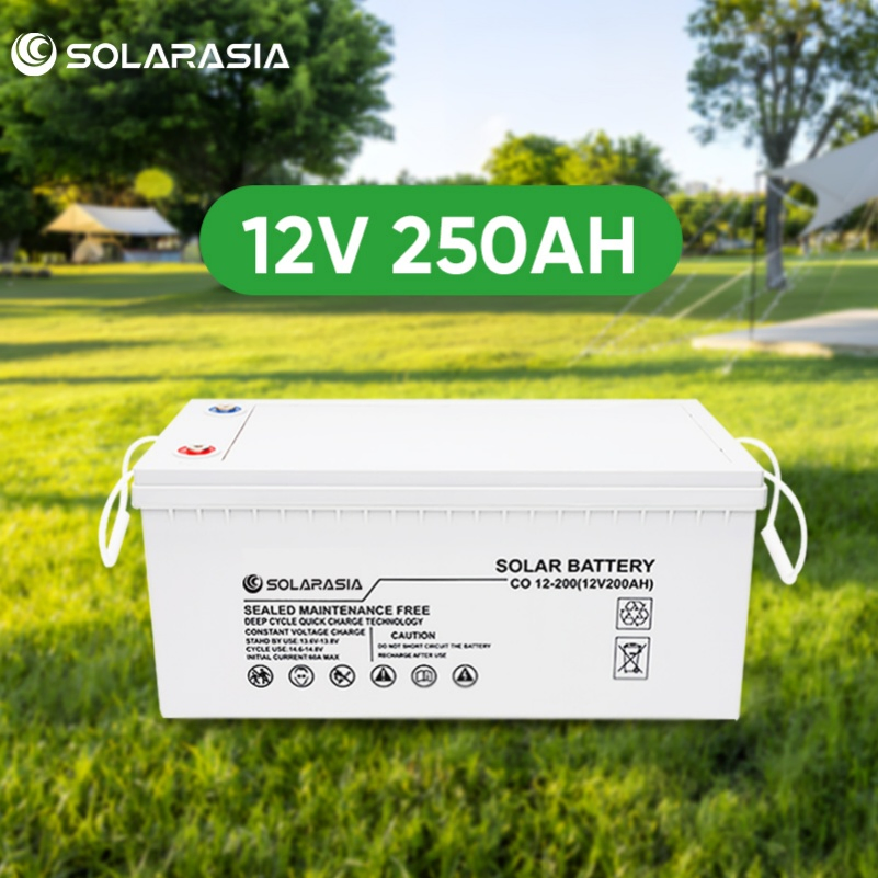 Batería de Ciclo Profundo 12V 24V 200ah Batería de Gel de Plomo Ácido para Almacenamiento Off Grid Solar Batería de Gel Eléctrica 12V Batería Recargable para Almacenamiento de Energía en el Hogar