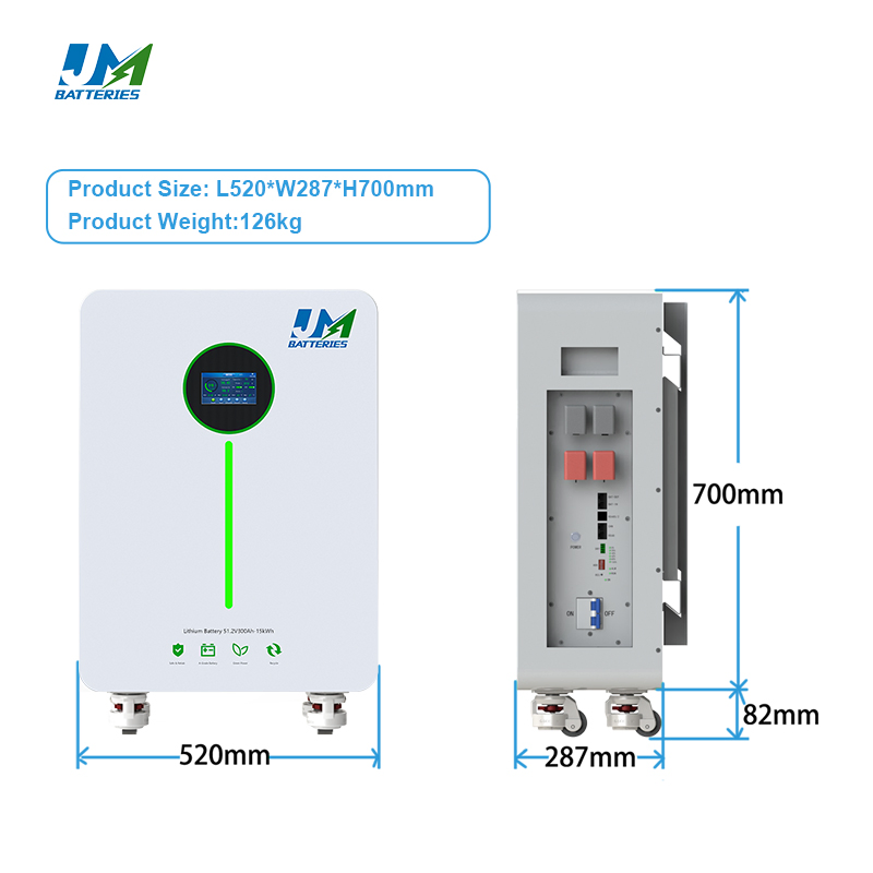 Fábrica OEM ODM de venta al por mayor directa 48V batería de iones de litio 300ah con sistema de almacenamiento de energía montado en la pared alimentado por energía solar