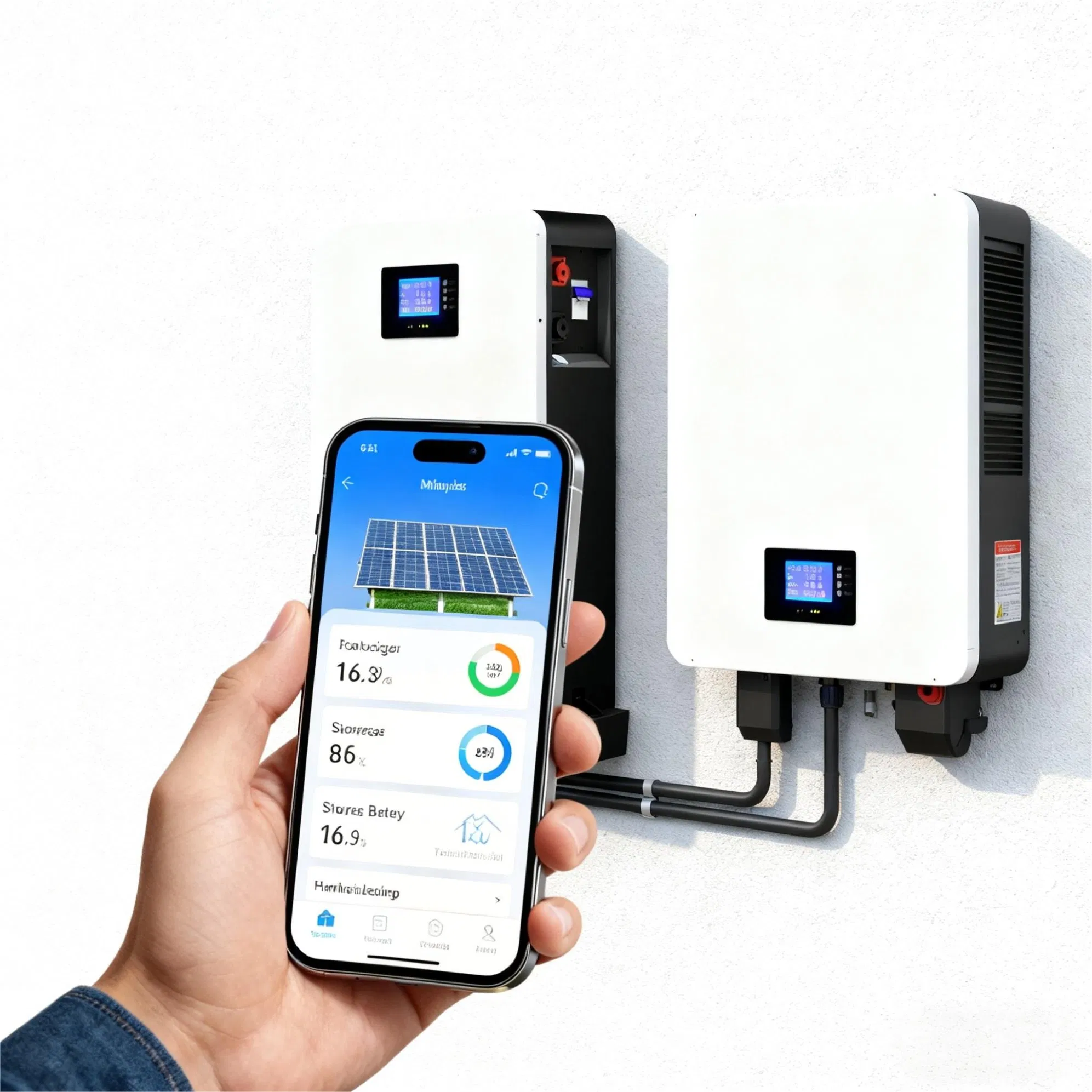 5 Montaje en pared Kwh LiFePO4 Almacenamiento de energía solar con batería para solución de almacenamiento de energía en el hogar