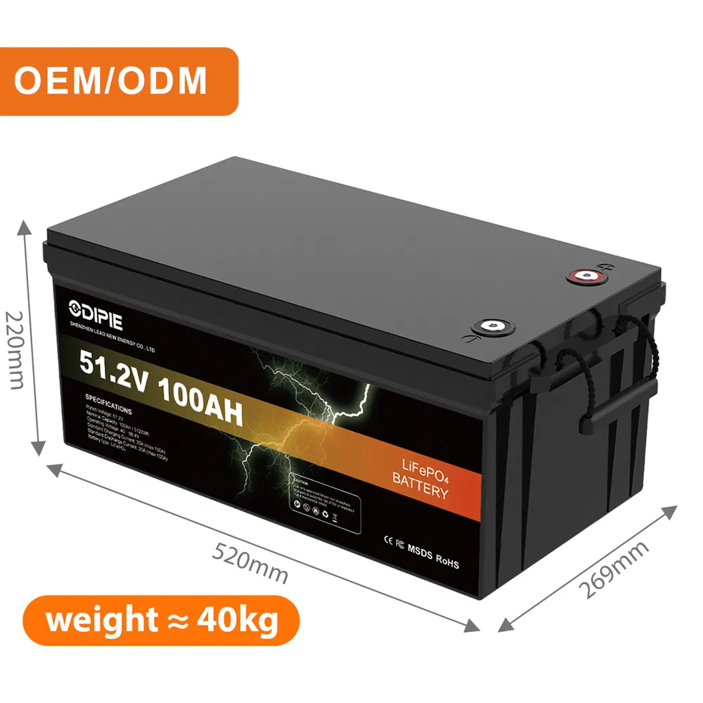 Personalizado 36V 48V 51.2V 100ah 5.12kwh CE Litio LiFePO4 Batería de Almacenamiento de Energía Solar para el Hogar con Calefacción Bluetooth OEM ODM Fábrica de China