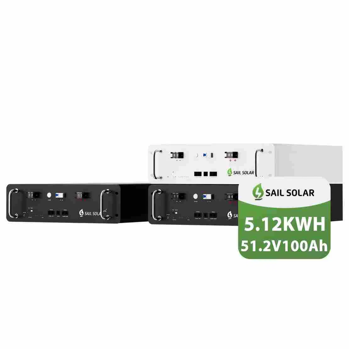 Sail Solar 51.2V 100ah 5.12kwh Sistema de Almacenamiento de Energía Modular de Batería de Litio Montado en Rack LiFePO4 Módulo 5kwh 10kwh 16kwh Batería de Litio