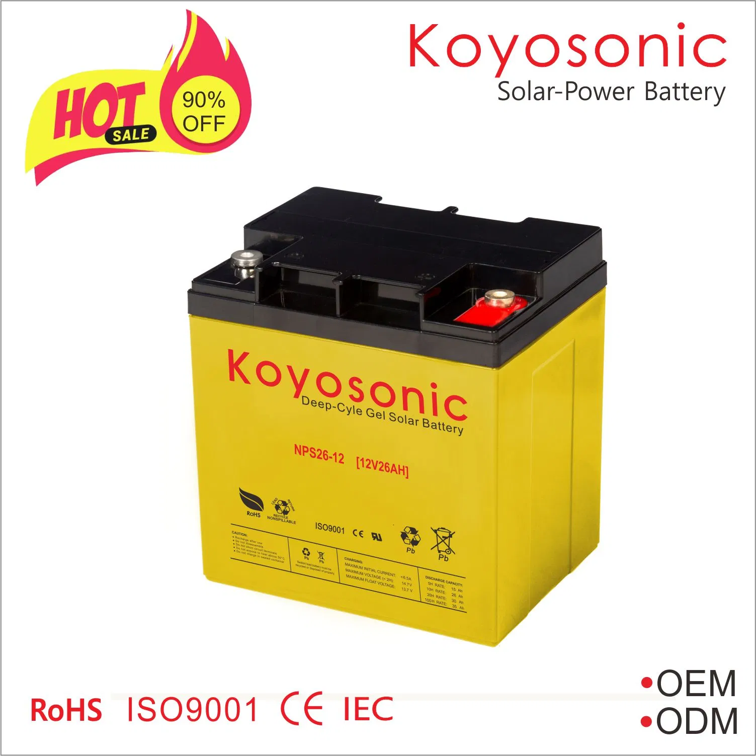 12V 70ah Batería Panel Solar Batería Gel Batería de Ciclo Profundo