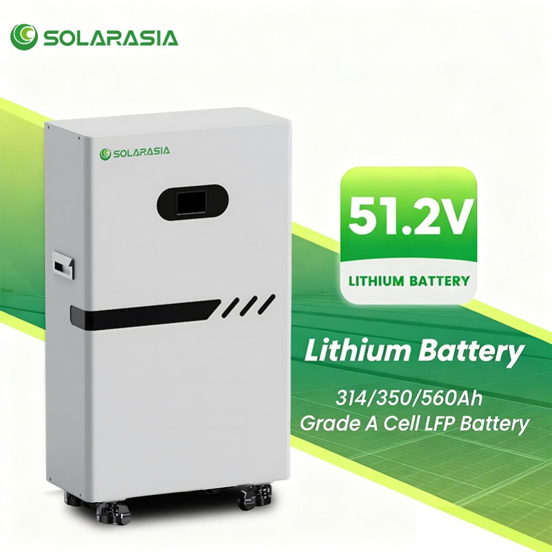 51.2V 350ah 560ah Batería de Almacenamiento de Energía Solar LiFePO4 Paquete de Batería de Litio Sistema de Batería Solar para el Hogar Fotovoltaico fuera de la Red Portátil Móvil