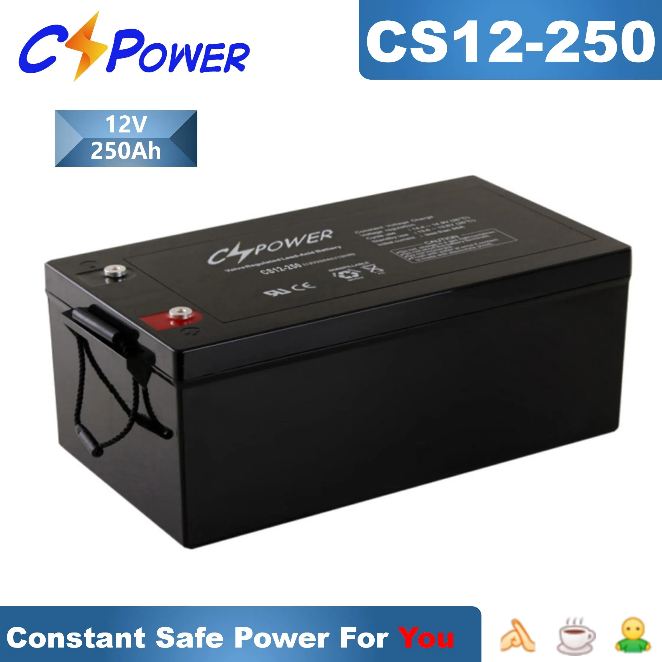 Acumuladores Cspower aprobados por IEC 12V 200ah Batería solar VRLA-AGM/UPS de respaldo - Mantenimiento de batería recargable de almacenamiento de ácido/ CSL