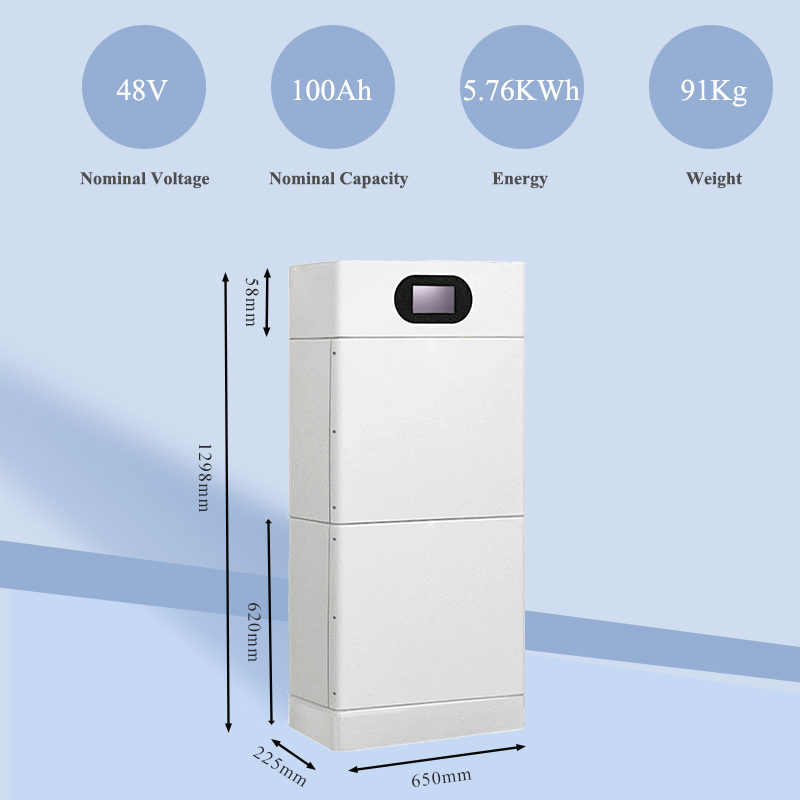 Sistema de Almacenamiento de Energía Solar para Hogares Apilable de Titanato de Litio 48V 51.2V 120ah 5.76kwh 11.52kwh