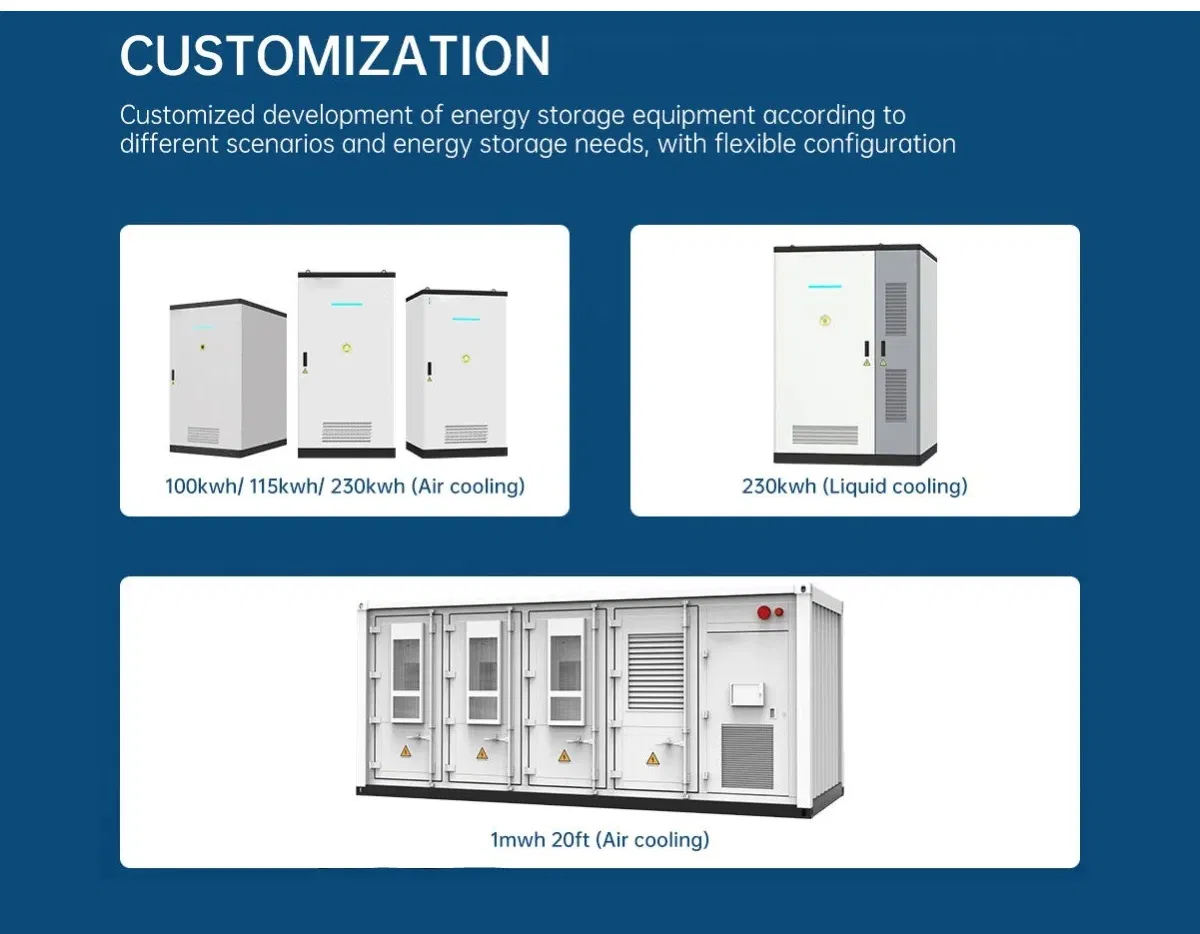 Gabinete de Almacenamiento de Energía Industrial y Comercial 200kw Batería Solar de Alto Voltaje 100kwh Batería de Iones de Litio 200kwh
