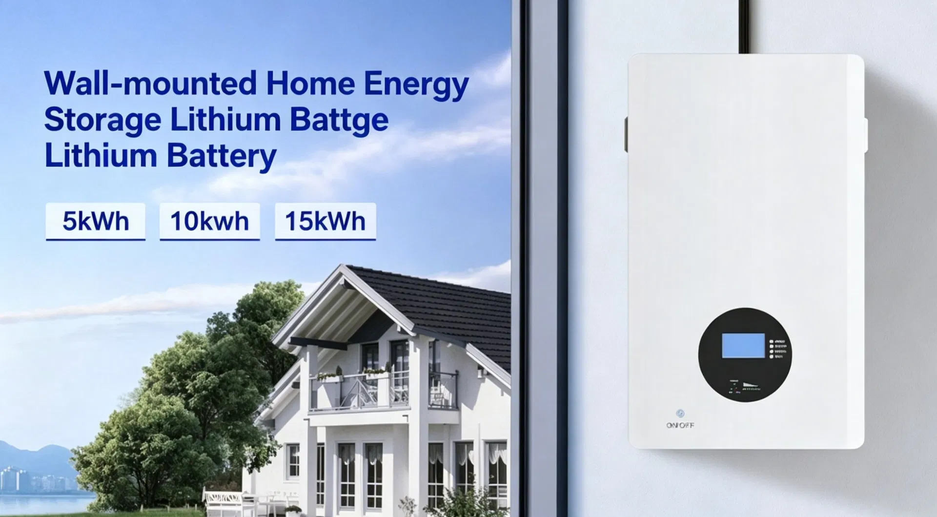 Batería de litio montada en la pared todo en uno 51.2V 5kwh para almacenamiento de energía solar en el hogar