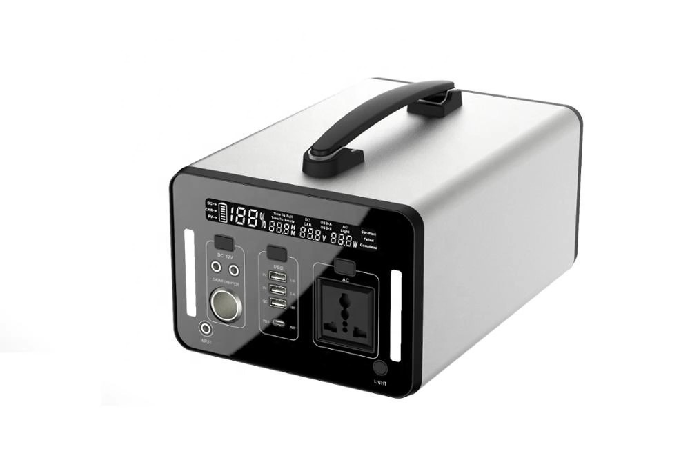 Sistema de Almacenamiento de Energía Portátil 500wh Generador Inversor Solar Batería Pantalla LED