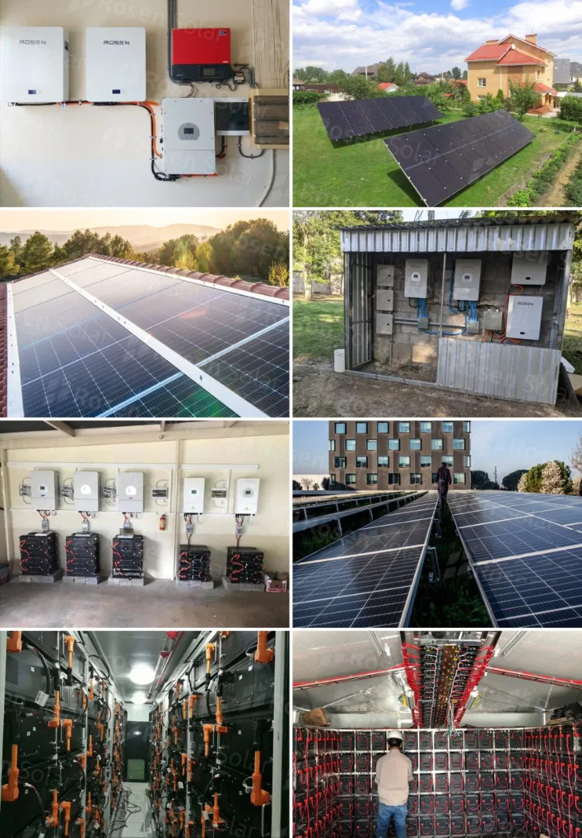 Sistema Solar Híbrido 10kw 30kw 50kw 100kw Almacenamiento de Baterías de Litio