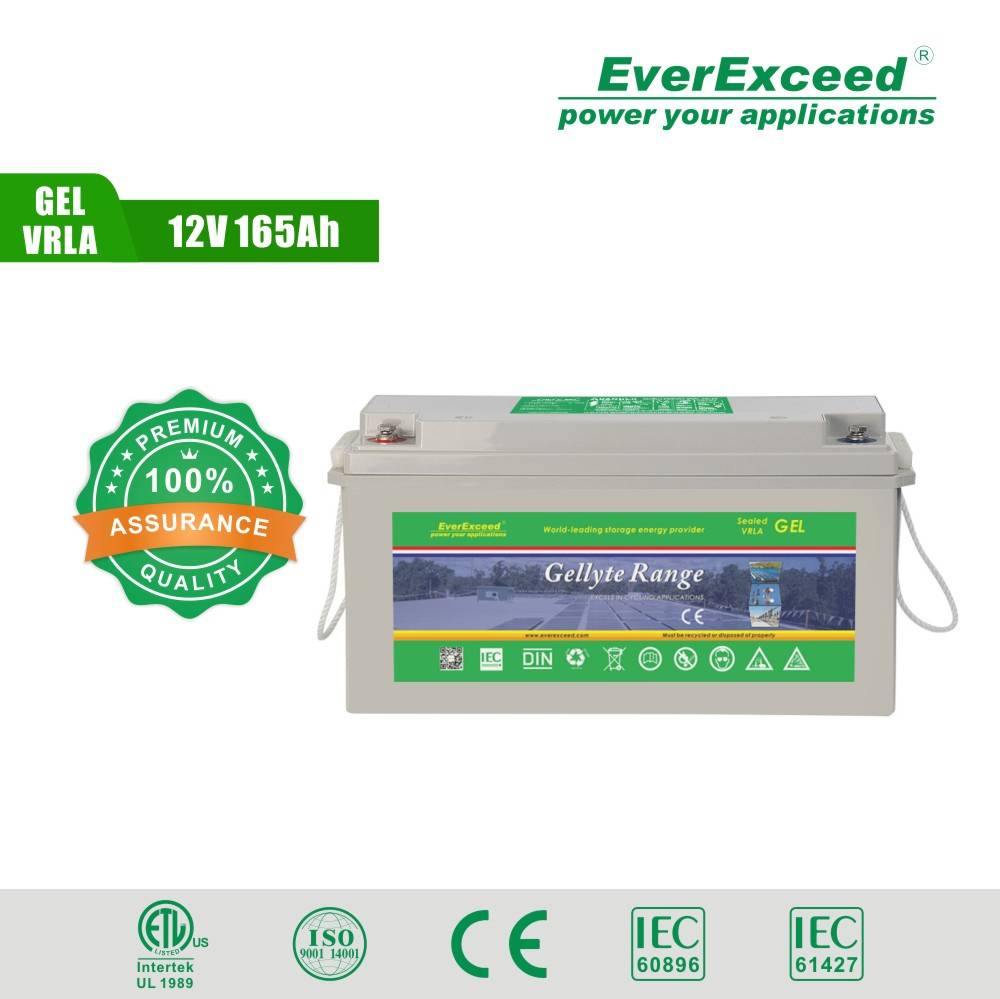 Batería de Almacenamiento Recargable de Ciclo Profundo VRLA/Gel de Everexceed 12V 160ah para Sistema de Iluminación de Emergencia con Energía Solar Batería de Respaldo de Energía Solar