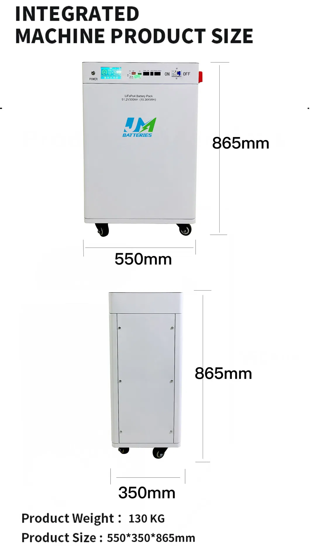 Batería de Energía Portátil 48V 51.2V 300ah Batería de Iones de Litio 15kwh LiFePO4 Sistema Solar de Batería para el Hogar
