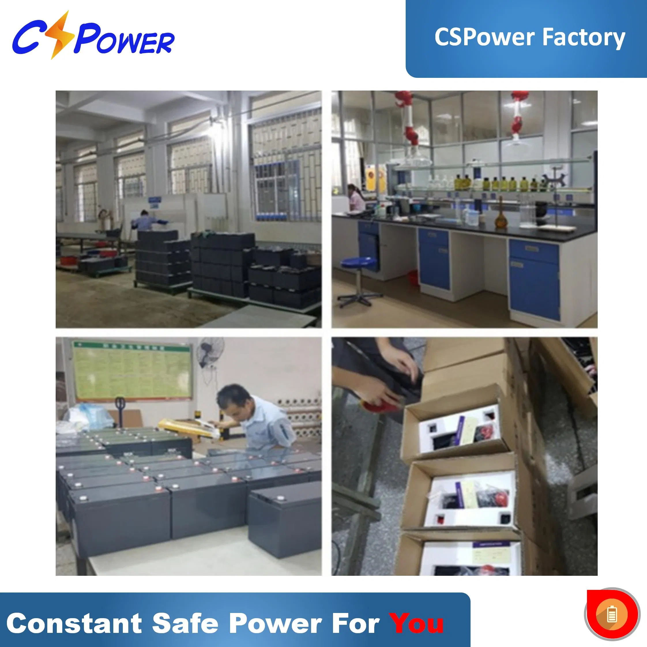 Batería Solar de Gel de Ciclo Profundo Cspower con Certificado IEC Htl12-200 12V 200ah CE 61427/IEC 60896/