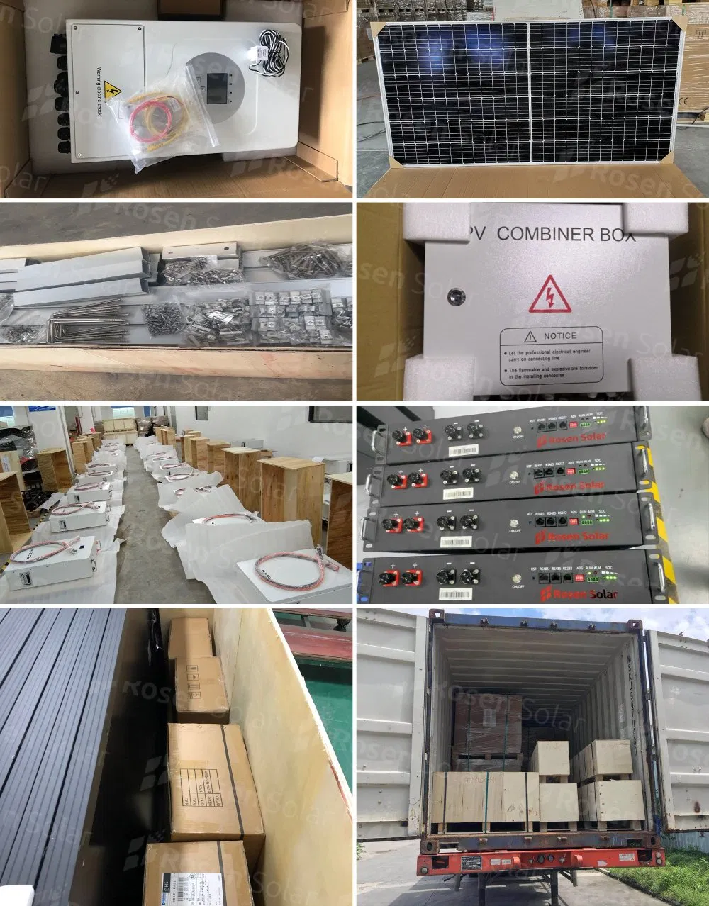 Sistema Solar Híbrido 10kw 30kw 50kw 100kw Almacenamiento de Baterías de Litio