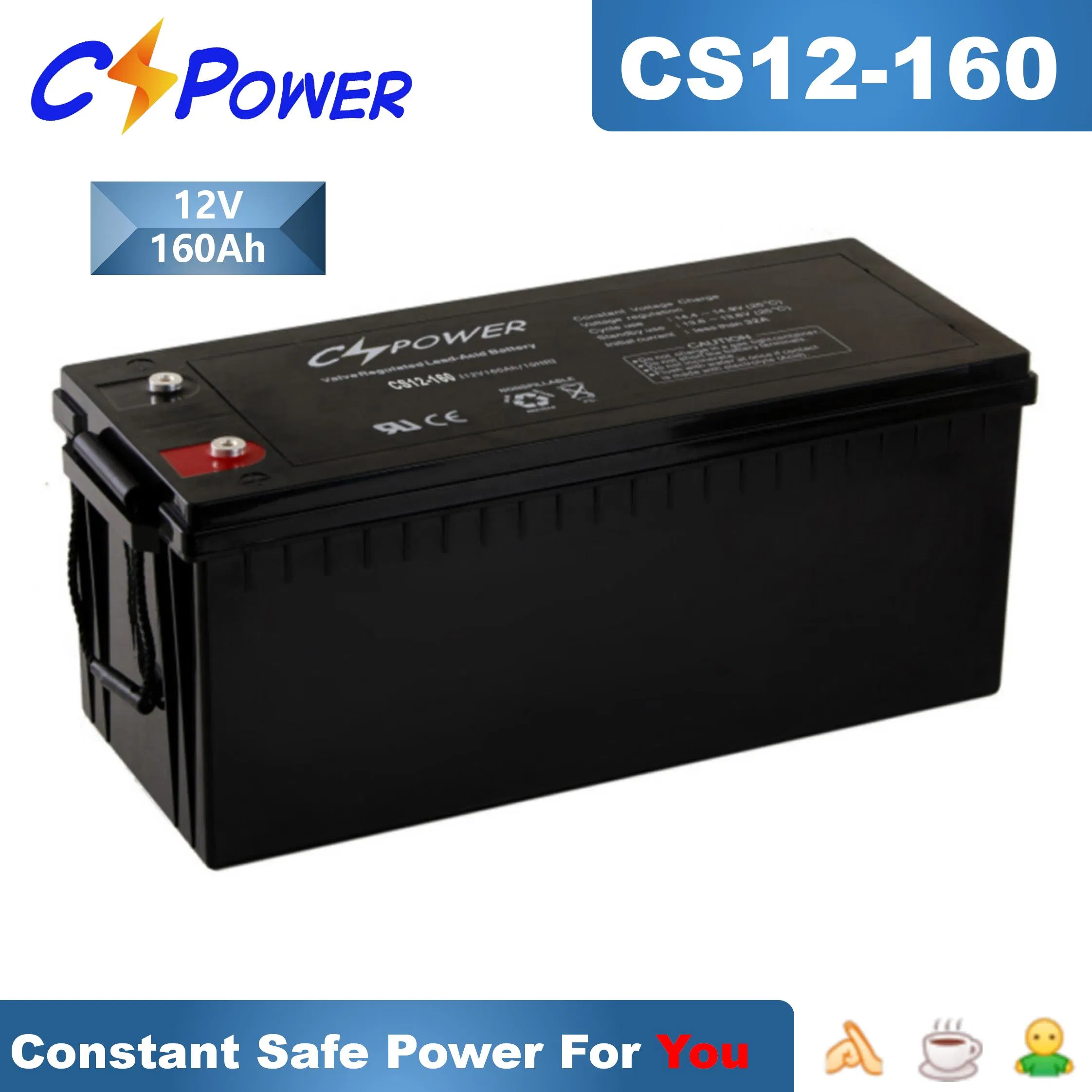 Acumuladores Cspower aprobados por IEC 12V 200ah Batería solar VRLA-AGM/UPS de respaldo - Mantenimiento de batería recargable de almacenamiento de ácido/ CSL
