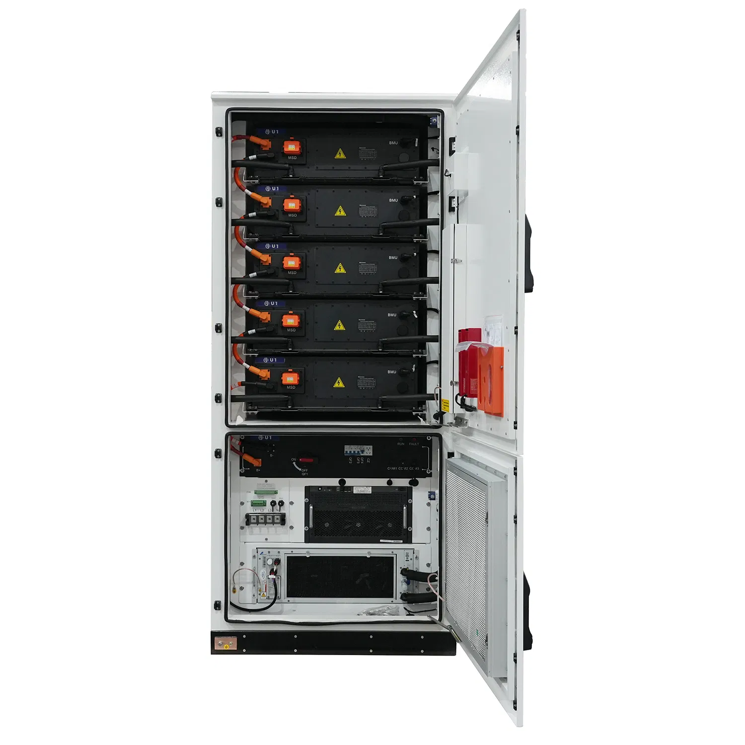 125kw/261kwh Almacenamiento de Energía por Enfriamiento Líquido de Alta Capacidad Conectado a la Red Respaldo Industrial Bess Armario de Baterías Escalable