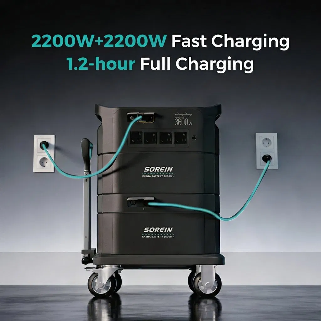 Sorein Todo en Uno 4000W Generador Solar 3kw Batería de Litio Energía Portátil
