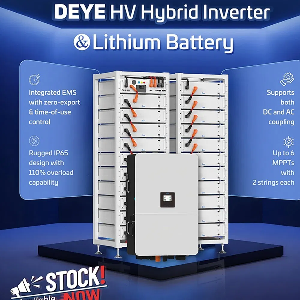 Deye 200ah 38.4V 7.68kwh High-Voltage Stacked Lithium Battery with CE Energy Storage for Solar Panel System