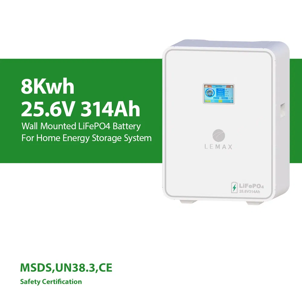 Batería de Almacenamiento Solar de Respaldo Renovable para Sistema de Almacenamiento de Energía Residencial 8kwh 25.6V 314ah