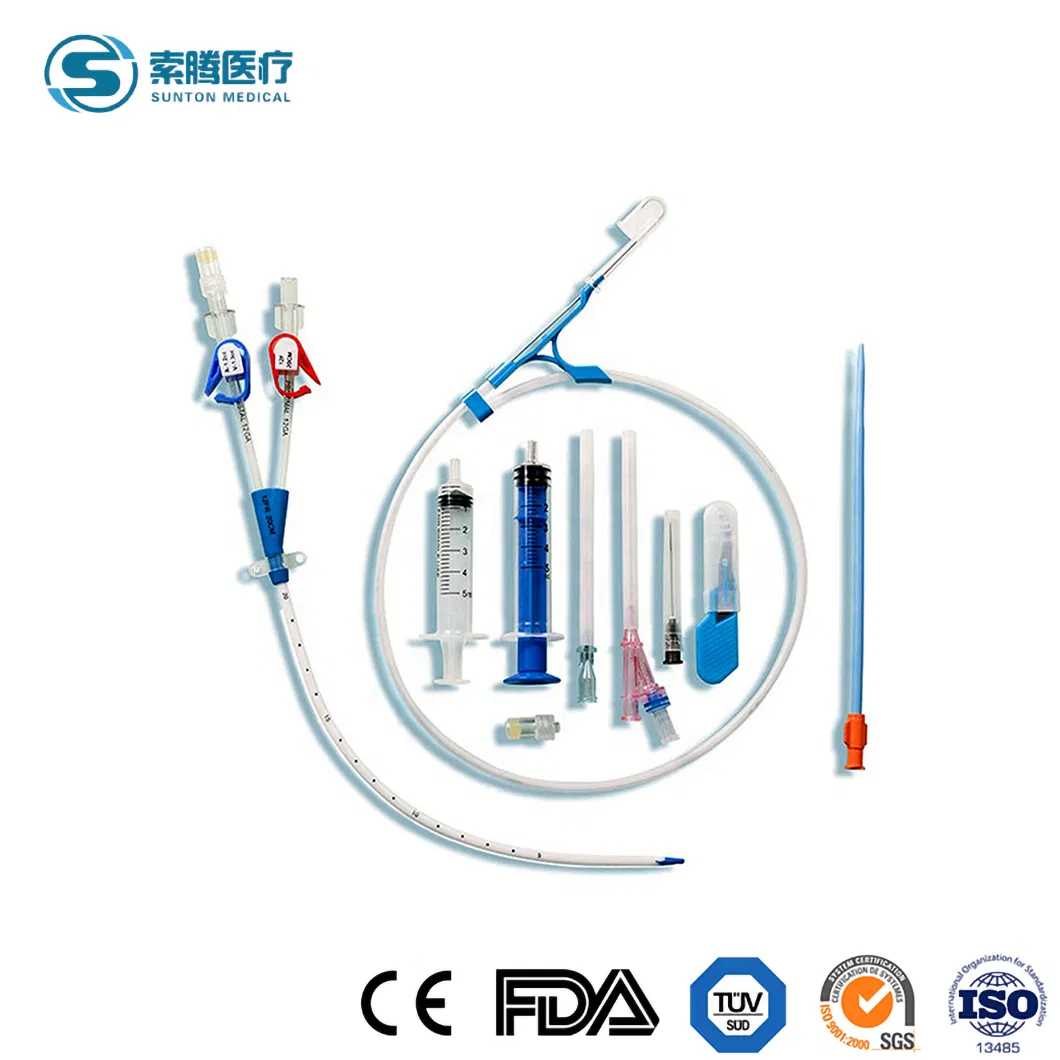 Sunton Dialysis Double Lumen Catheter Central Venous Catheter China 3 Lumen Central Venous Catheter Kit Manufacturing Wholesale Custom Quad Lumen CVC Kits