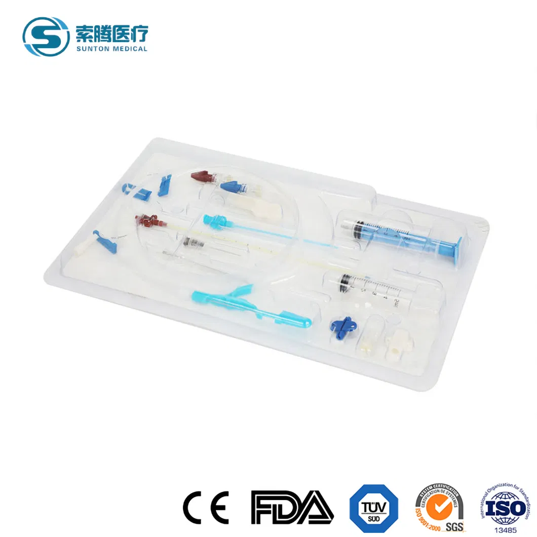 Sunton Dialysis Double Lumen Catheter Central Venous Catheter China 3 Lumen Central Venous Catheter Kit Manufacturing Wholesale Custom Quad Lumen CVC Kits
