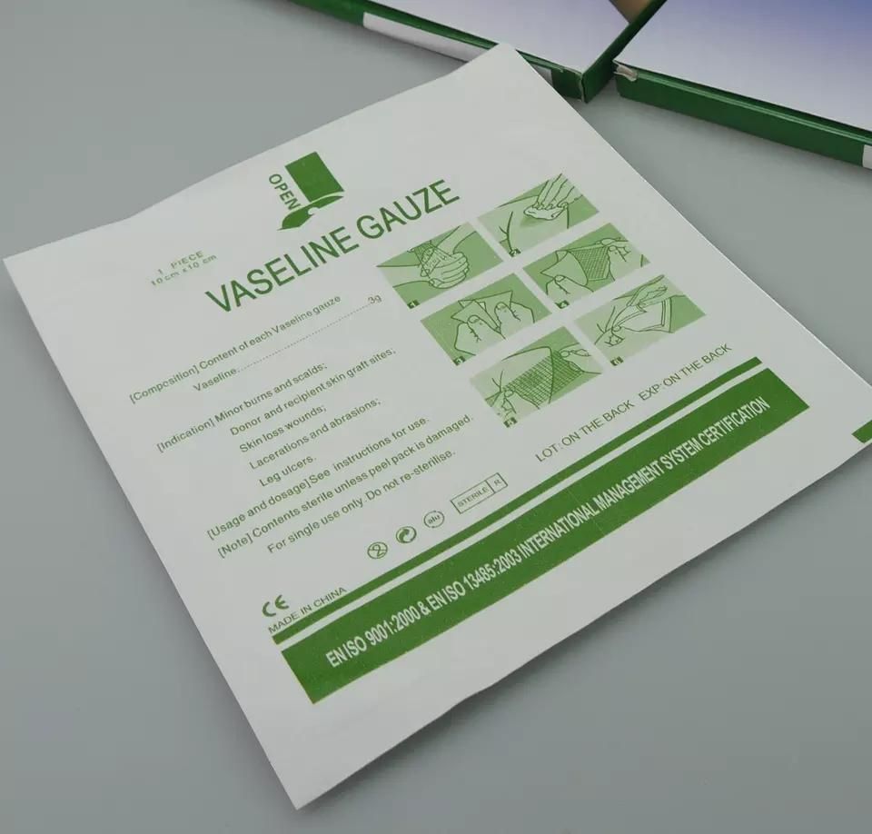 Sterile Disposable Medical Paraffin Gauze Vaseline Gauze Good for Burn Wound