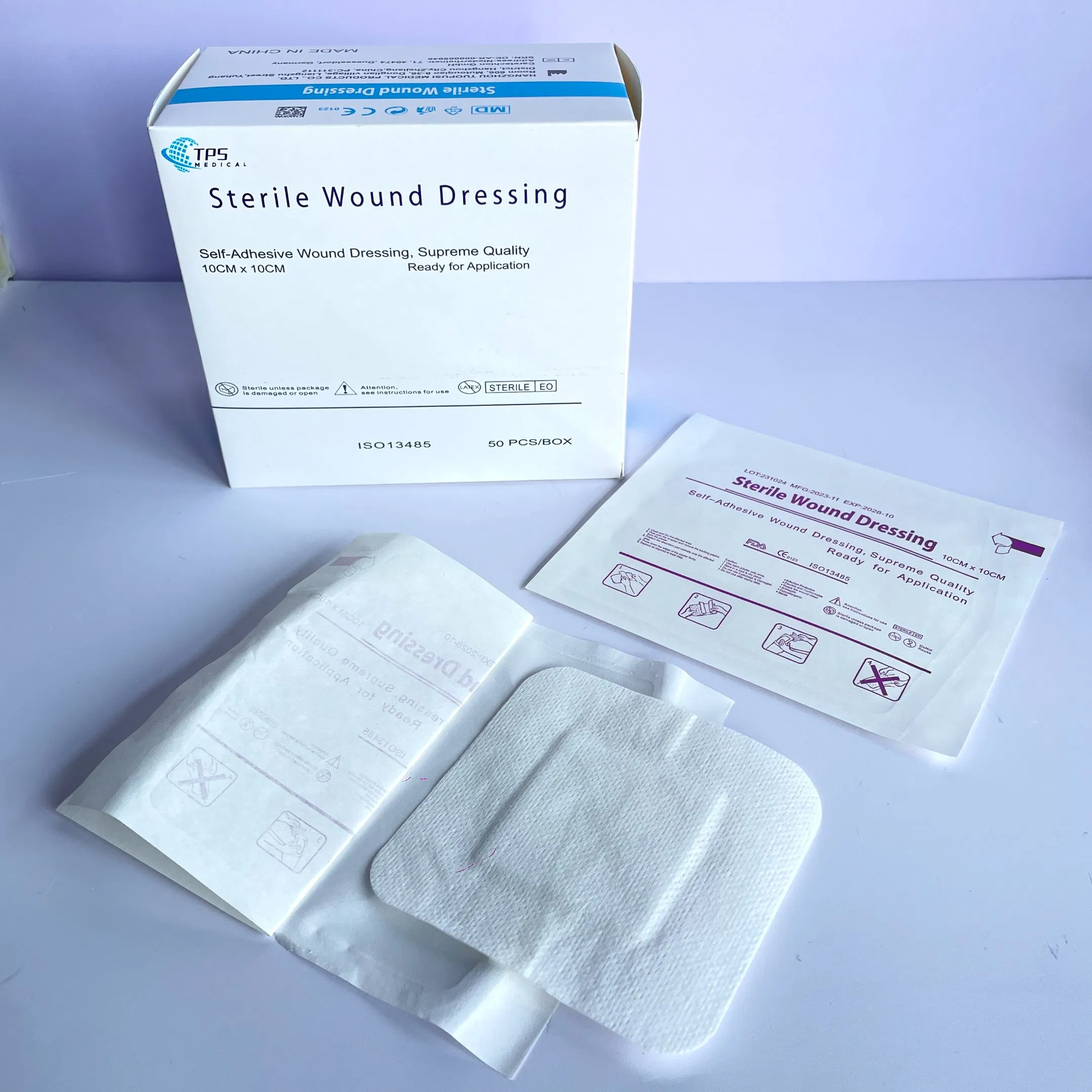 Waterproof Nonwoven Dressing Nonwoven Sterile Self-Adhesive Wound Dressing with ISO FDA CE