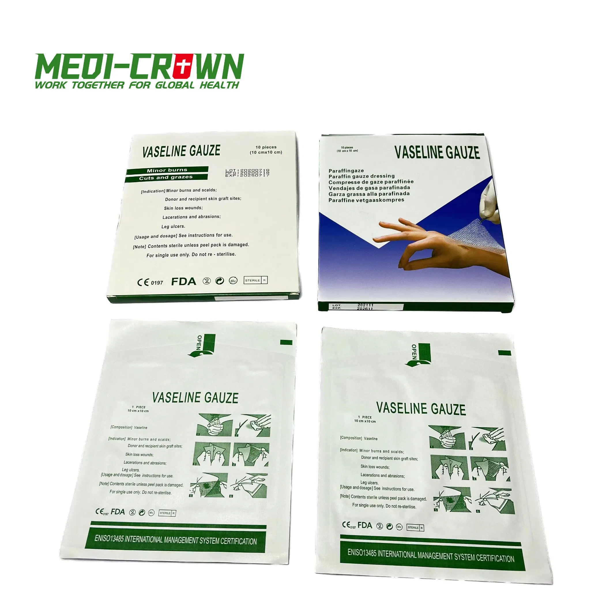 Wound Dressing Paraffin Gauze - Petrolatum Gauze Strips for Burns, Abrasions &amp; Post-Op Recovery, Free Shipping