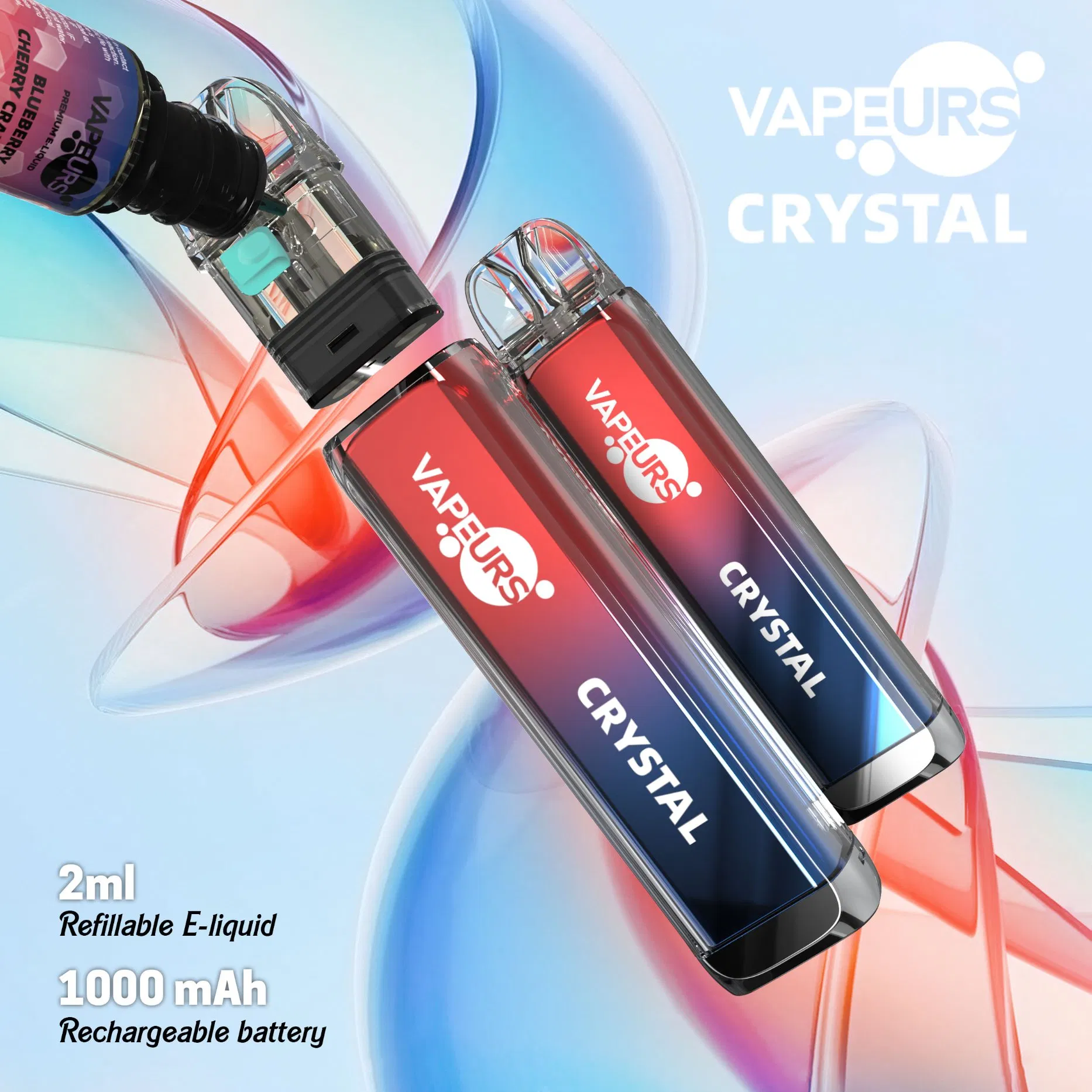 Hot Selling Vapeurs Crystal Plus Pod System Kits Refill Nictoine Salt Disposable Refillable Vape Electronic Cigarette