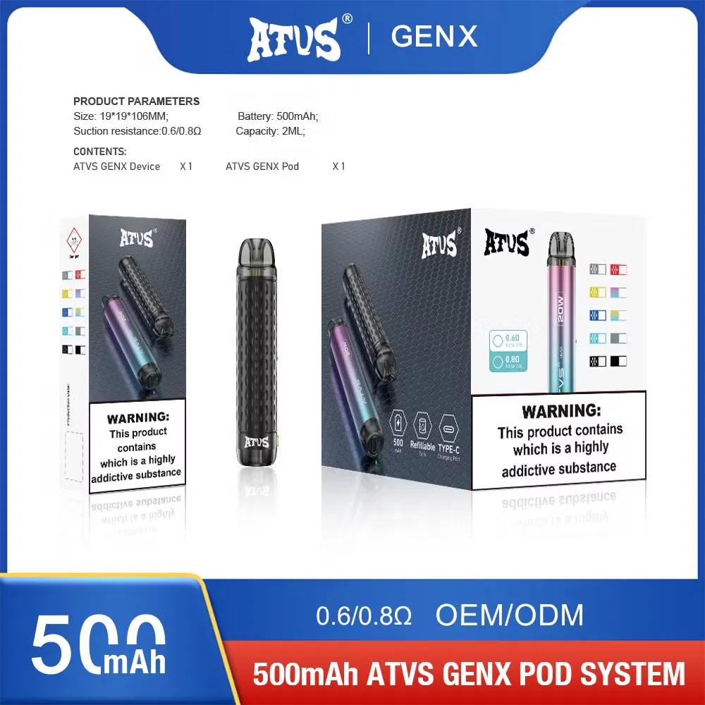 Atvs Refill Refillable Replaceable Reusable Prefilled Compatible Replacement 600 Puff 2ml Disposable Vape Open Pod Kit Wholesale I Vape