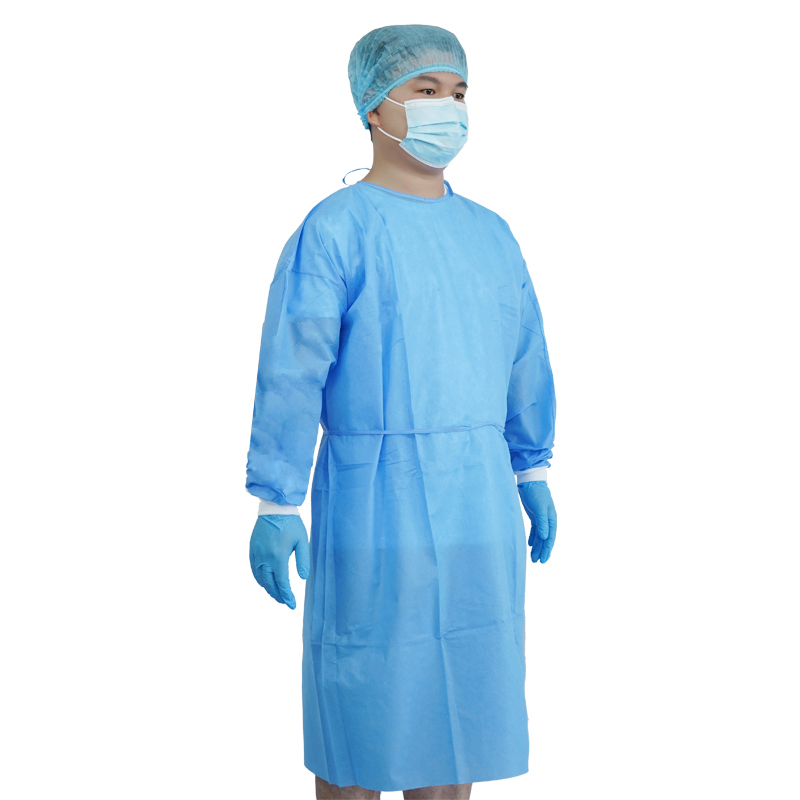 Factory Price Disposable SMS45GSM Protective Isolation Gown for Hosptial