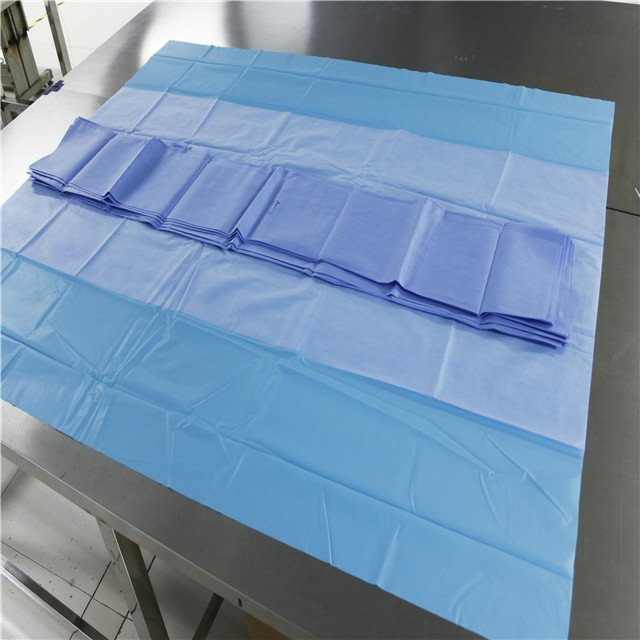 Sterile/Non Sterile 35GSM/45GSM SMS Fabric Surgical Drape with Fenestration for Surgical Packs