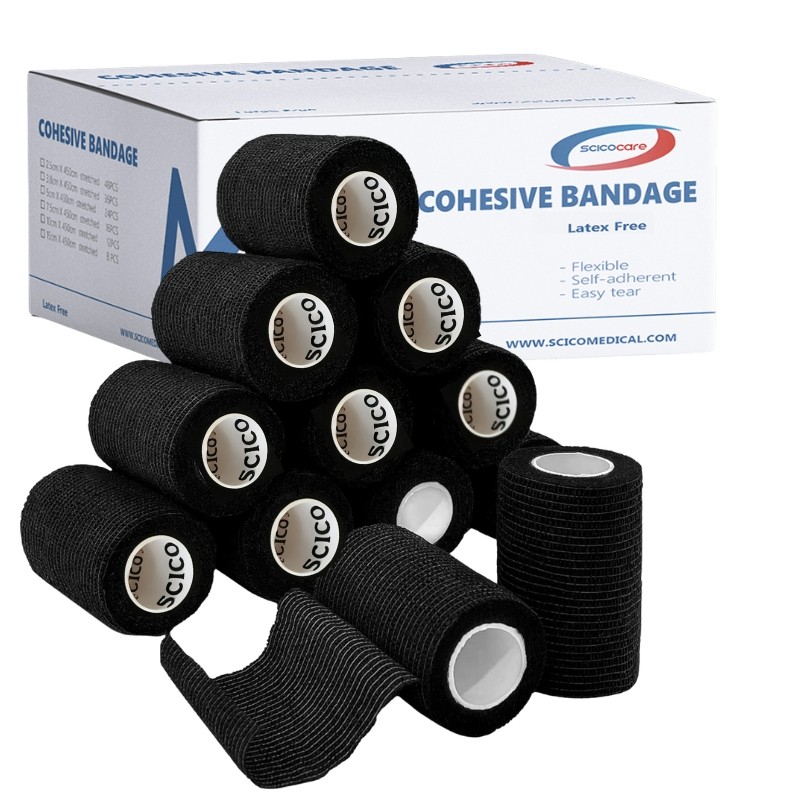 3 Inches Heavy-Duty Waterproof Non-Woven Elastic Cohesive Bandage for Athletic Support &amp; Compression CE Certified