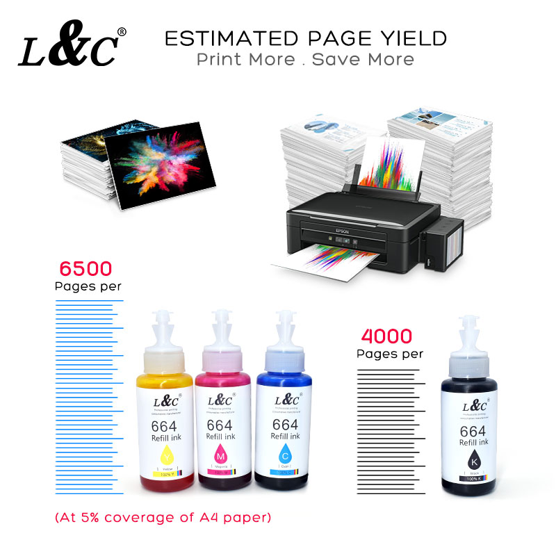 Wholesales Ep664 T664 664 Color Refill Ink Kit Dye Ink Compatible for Epson Printer L100/L101/L110/L120/L130/L200L201/L210