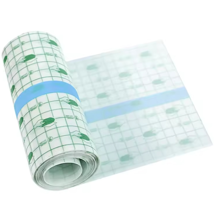 Medical Self-Adhesive Transparent Waterproof Wound Dressing Roll PU Film Wound Care Dressing for Tattoo Protection