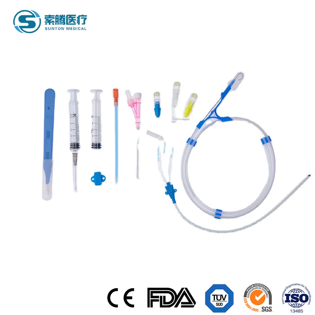 Sunton Dialysis Double Lumen Catheter Central Venous Catheter China 3 Lumen Central Venous Catheter Kit Manufacturing Wholesale Custom Quad Lumen CVC Kits