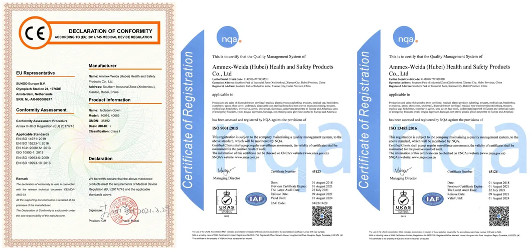 Isolation Gown Certificate