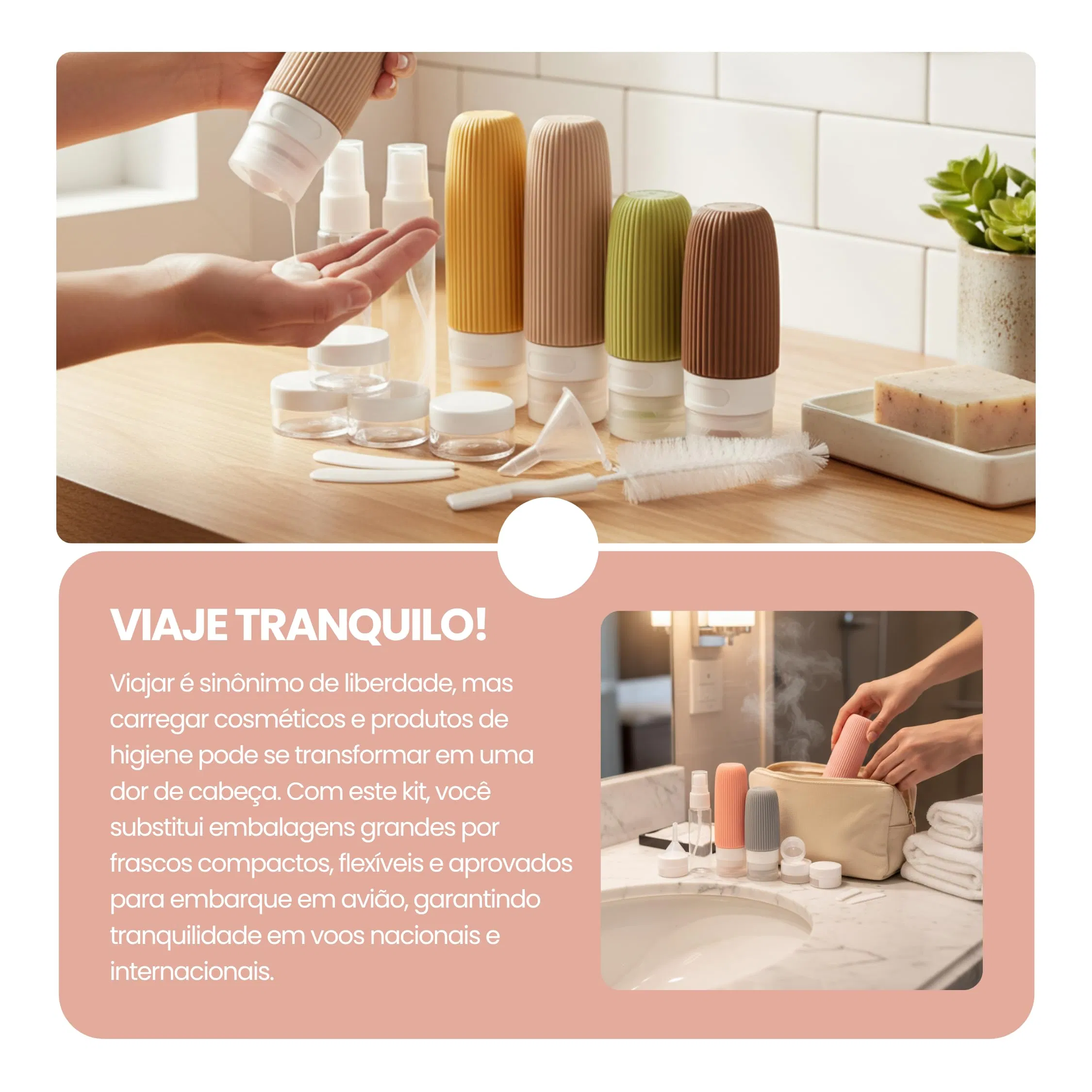 Factory Approved Leak Proof Refill Silicone Travel Toiletries Lotion Bottle Set Bottle Kit