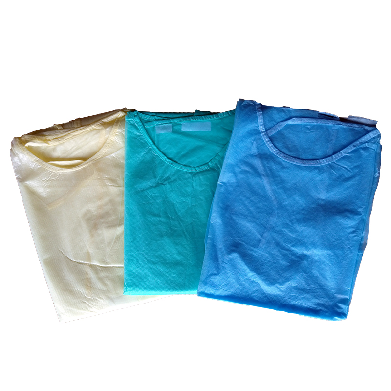 Disposable Non-Woven Coverall Water-Proof Standard Isolation Gown with Elastic Cuff