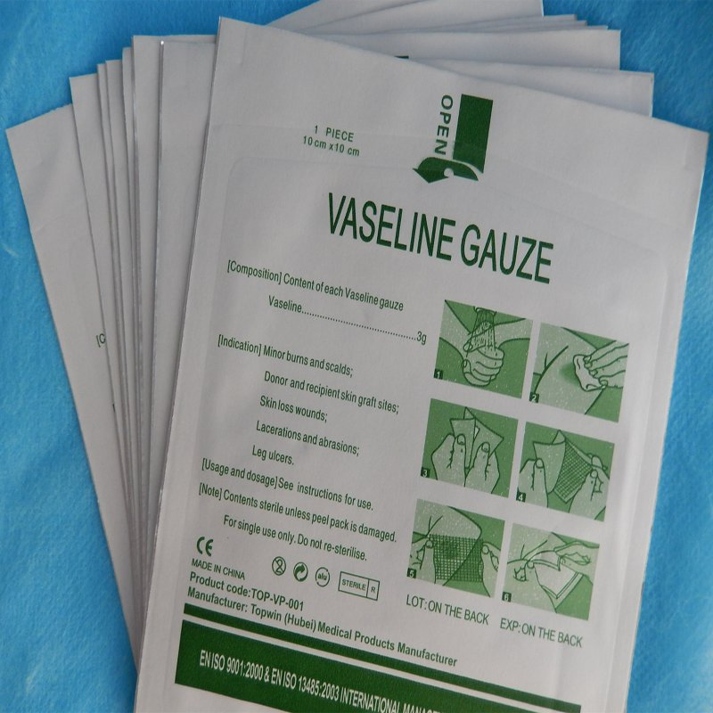 High Quality Wholesale Supply Non-Adherent, Non Allergenic 10cm Burn Paraffin Gauze Dressing
