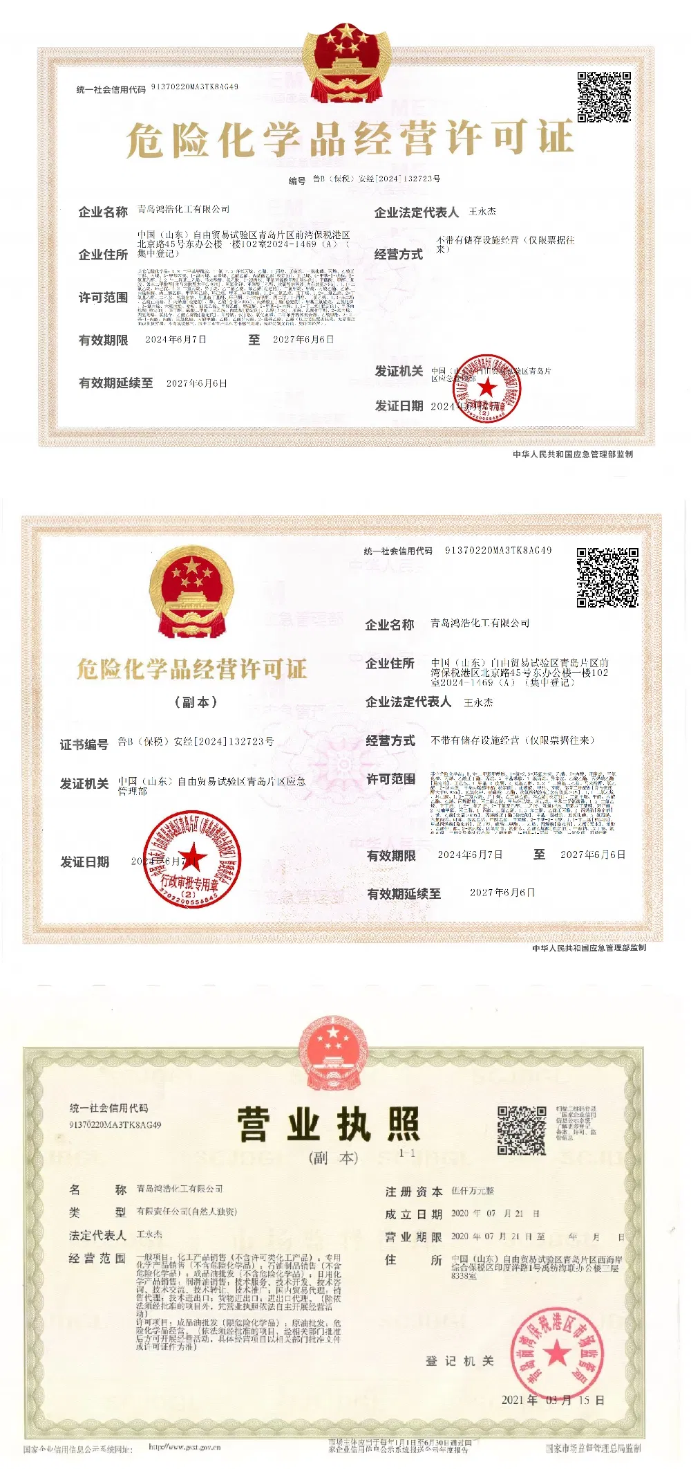 Certificates