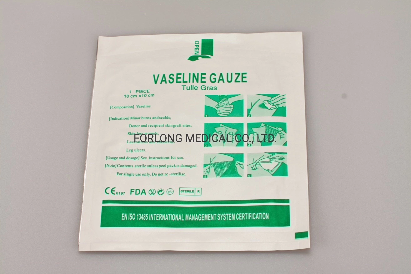 Medical Sterile Paraffin Dressing Gauze Burn Dressing 10*10cm 1PC/Pouch