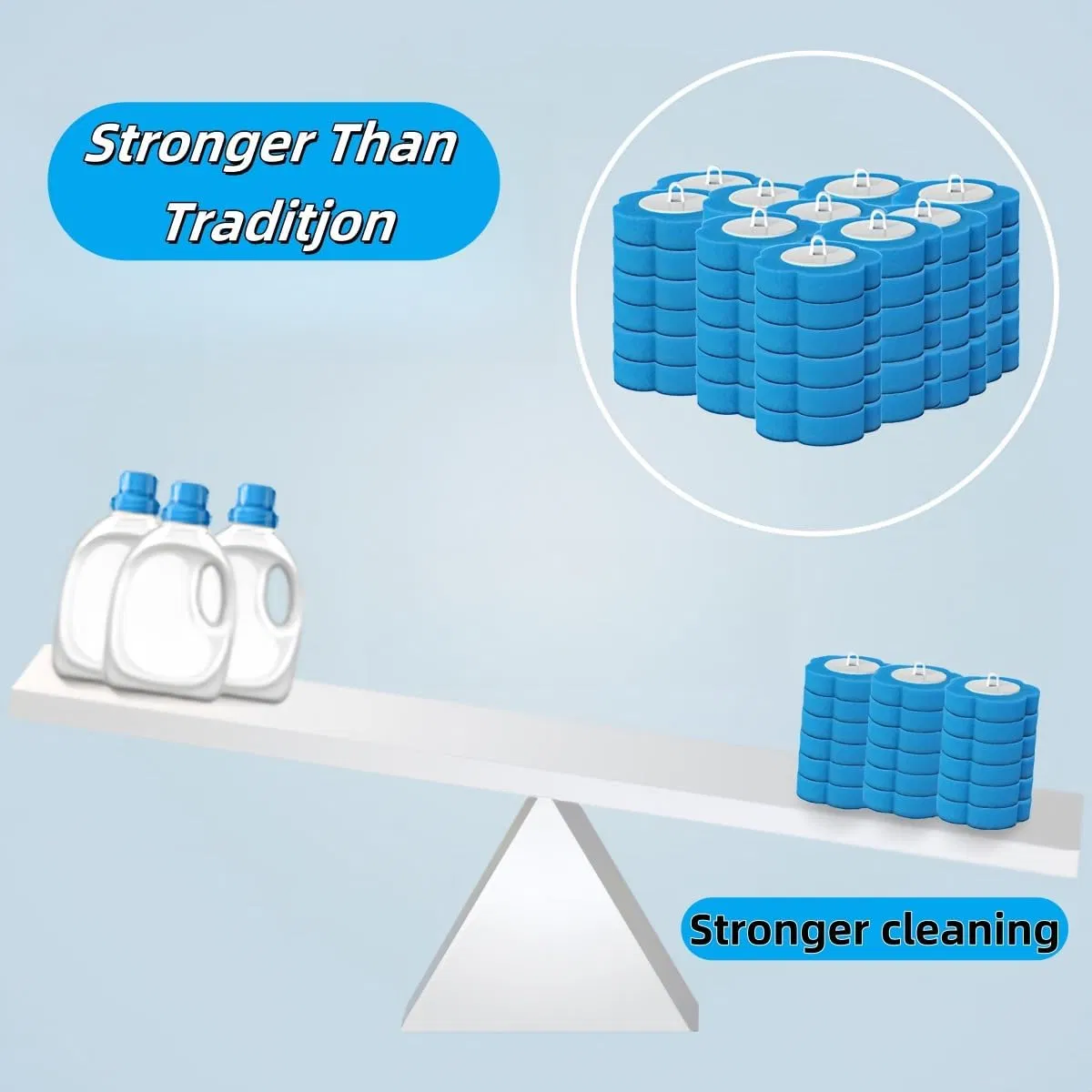 Hot Sale Bathroom Toilet Replacement Heads Cleaning Holder Set Refills Disposable Toilet Brush Sponge Household Cleaning Kit