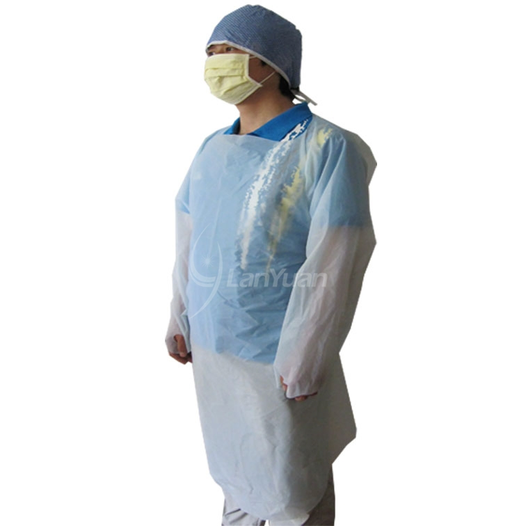 Disposable Medical Surgical Protective Isolation CPE Gown Coverall with Thumb Hook